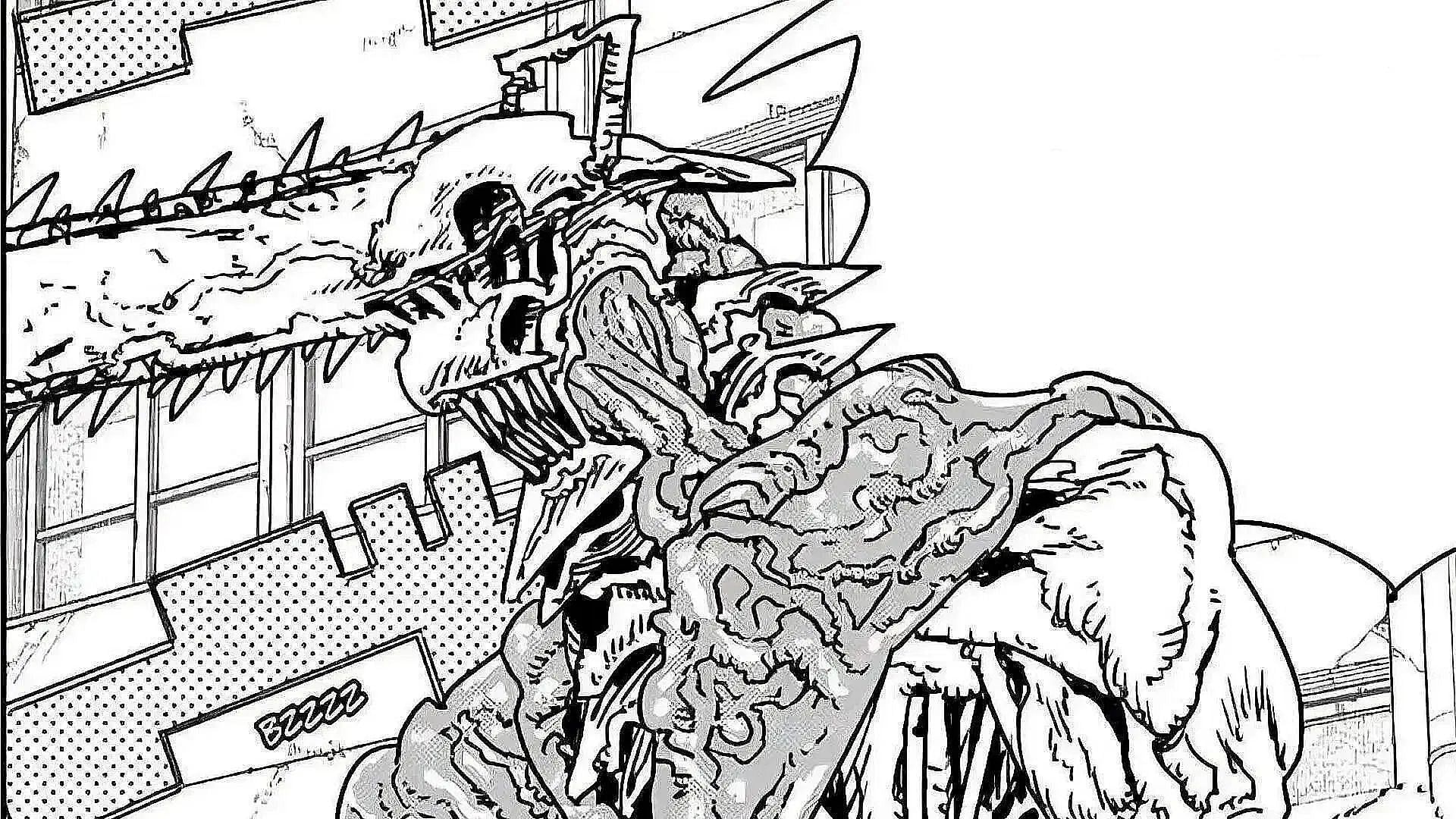 Fakesaw Man was initially seen as the Fire Devil's host (Image via Shueisha).